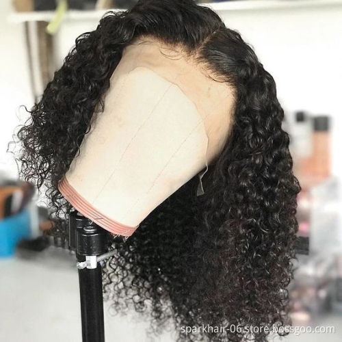 Short Brazilian Deep Curly 13x6 Lace Front Wigs Human Hair Bob 150% Density Glueless Lace Front Wigs Pre Plucked With Baby Hair